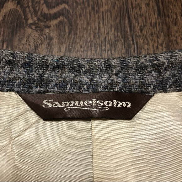 Vintage Samuelsohn Grey Tweed Houndstooth Blazer - Picture 14 of 17